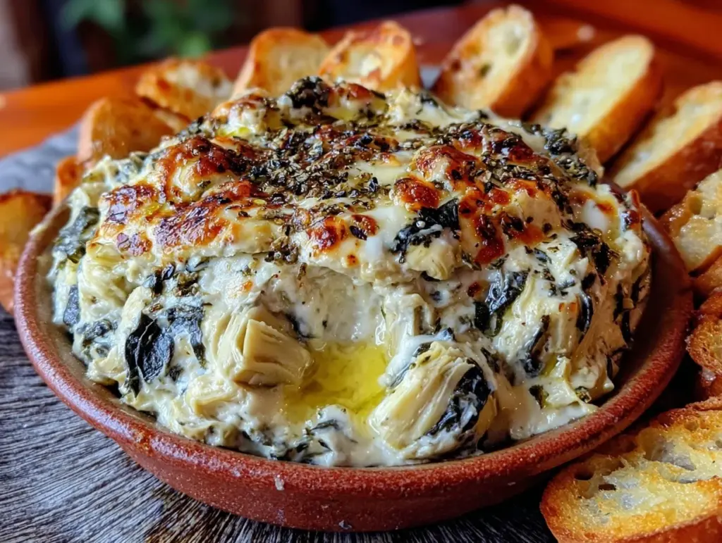 creamy spinach artichoke dip - featured image