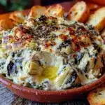 creamy spinach artichoke dip - featured image