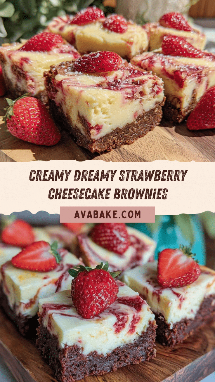 creamy strawberry cheesecake brownies recipe