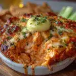 crispy air fryer buffalo chicken dip - featured image