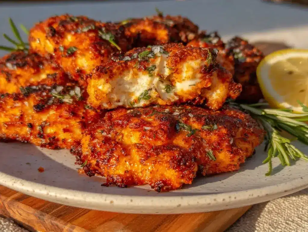 crispy air fryer chicken tenders - featured image