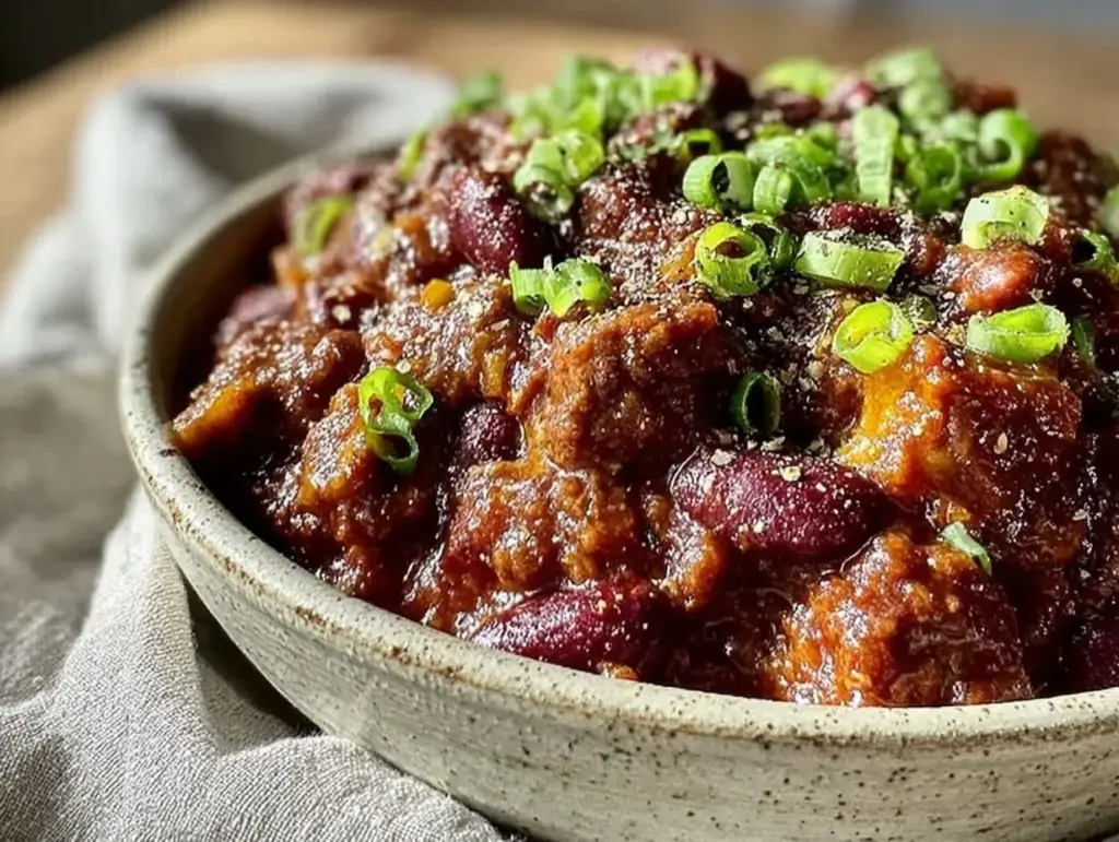 crispy air fryer chili - featured image