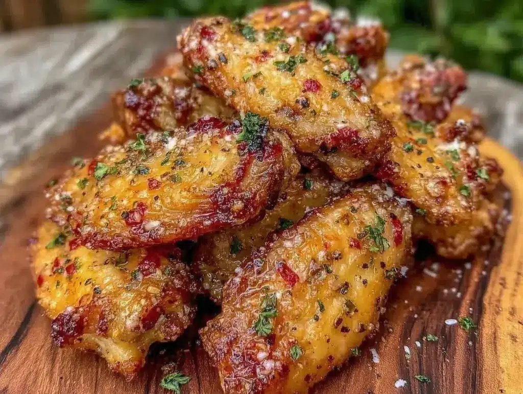 crispy air fryer garlic parmesan wings - featured image