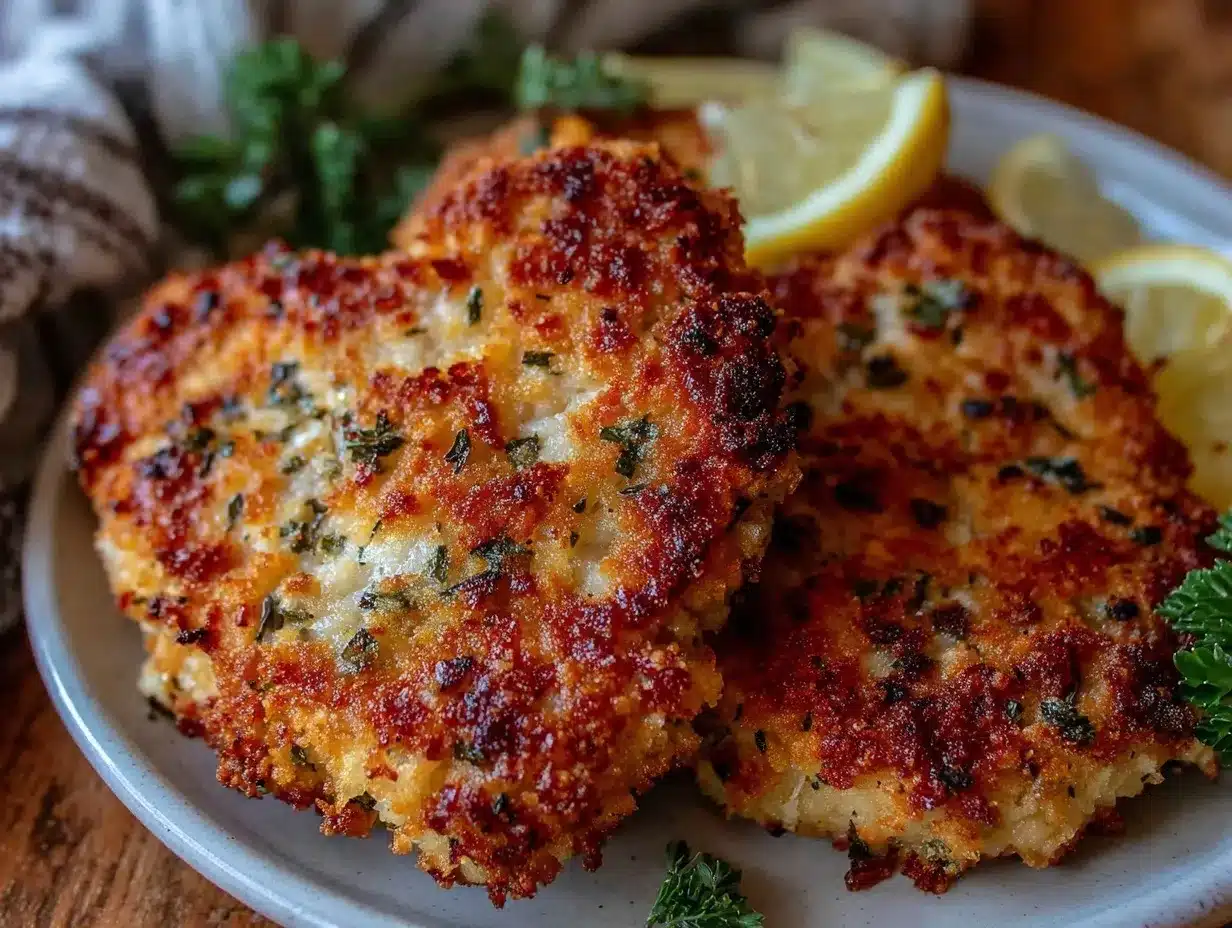 crispy heart-shaped parmesan crusted chicken preparation steps