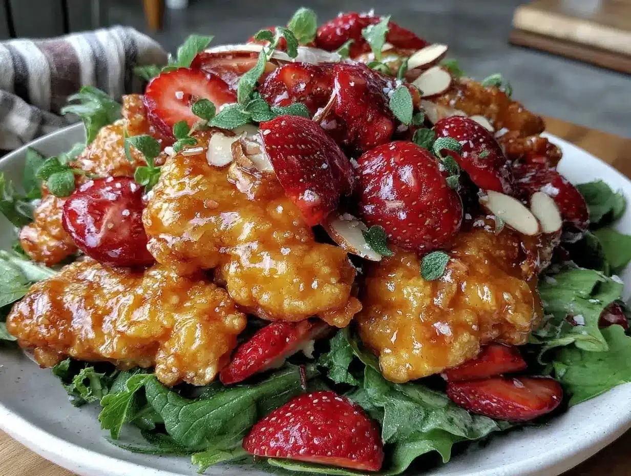crispy honey mustard chicken strawberry salad preparation steps