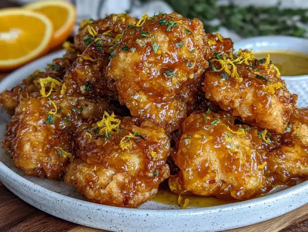 crispy keto orange chicken - featured image