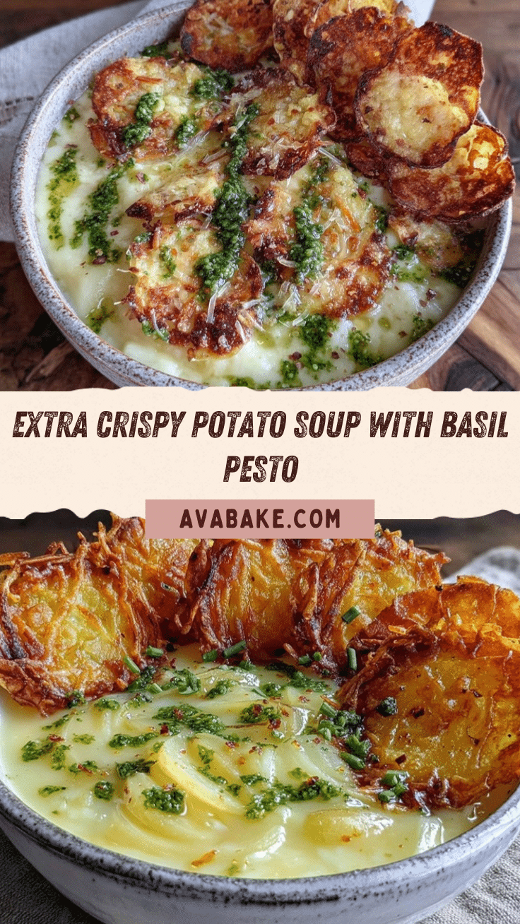 crispy potato soup with basil pesto recipe