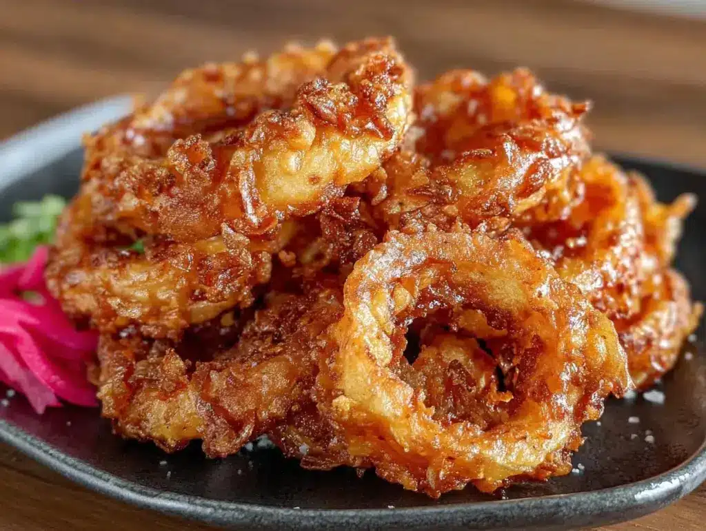 crispy sheet pan onion rings - featured image