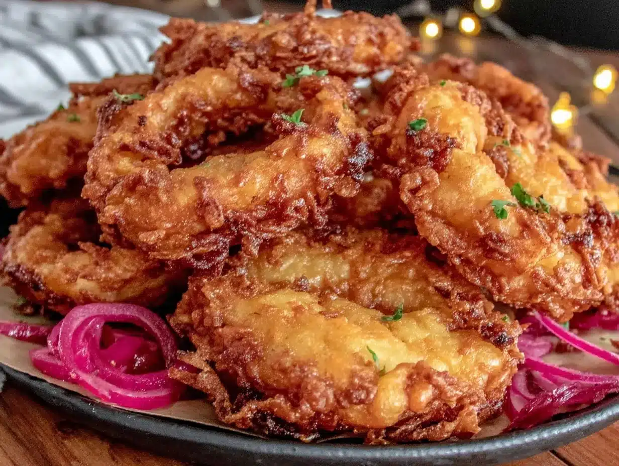 crispy sheet pan onion rings preparation steps