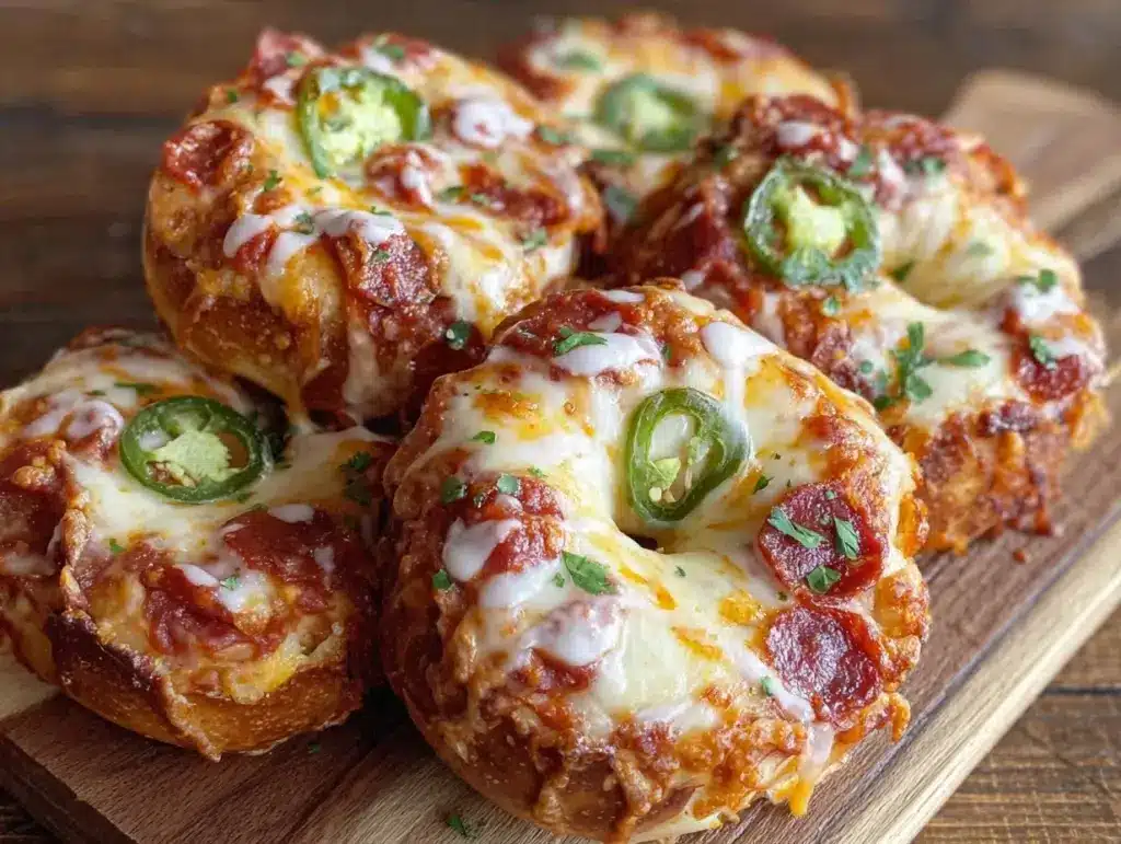 crispy sheet pan pizza bagels - featured image