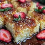 crispy sheet pan sticky rice cakes - featured image
