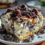Easy Creamy Cookies and Cream Poke Cake - featured image