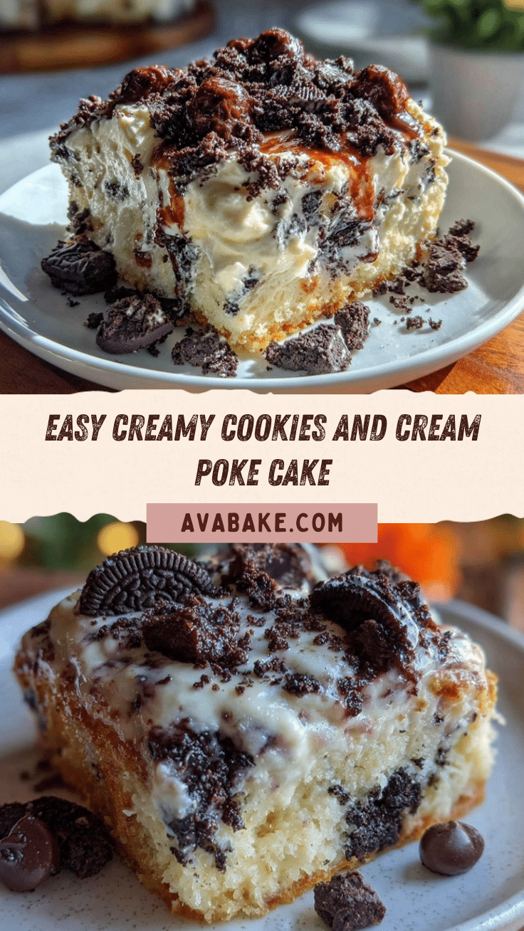 Easy Creamy Cookies and Cream Poke Cake recipe