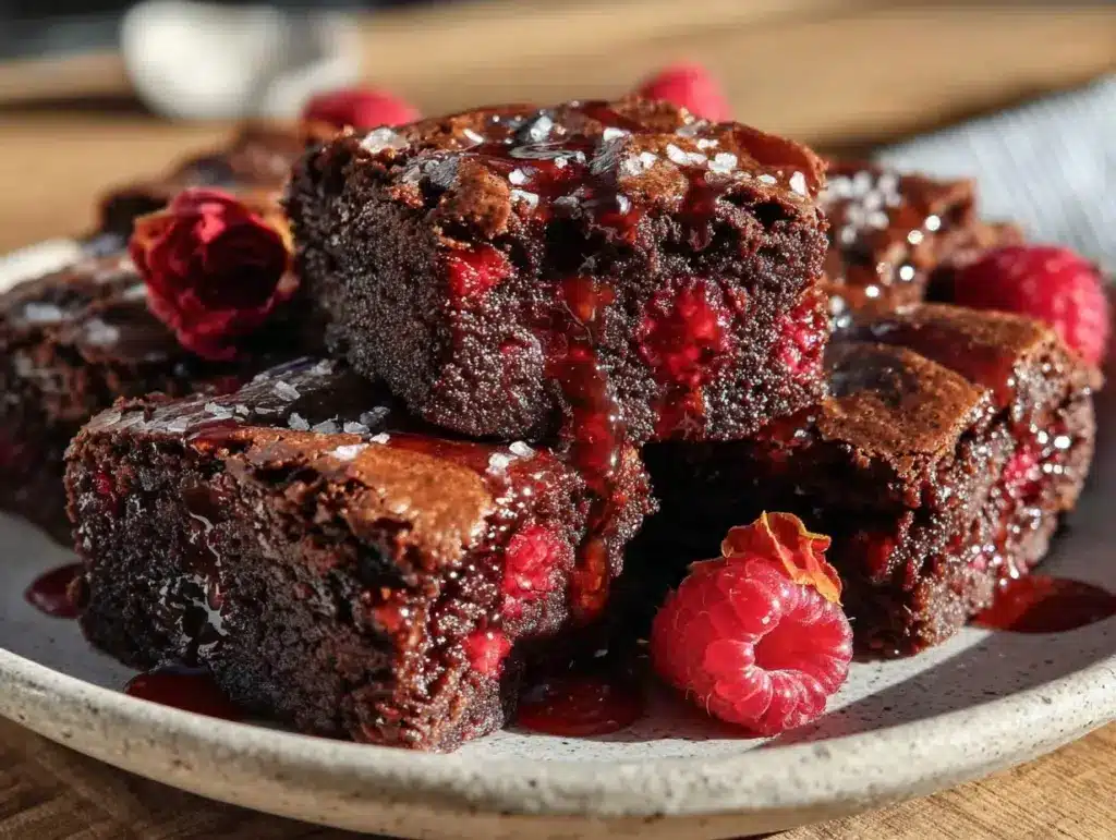 gluten-free raspberry brownies - featured image