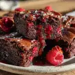 gluten-free raspberry brownies - featured image
