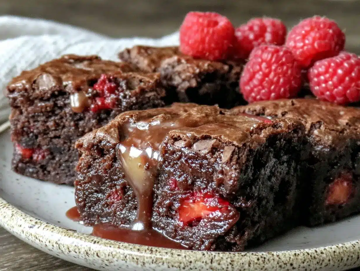 gluten-free raspberry brownies preparation steps