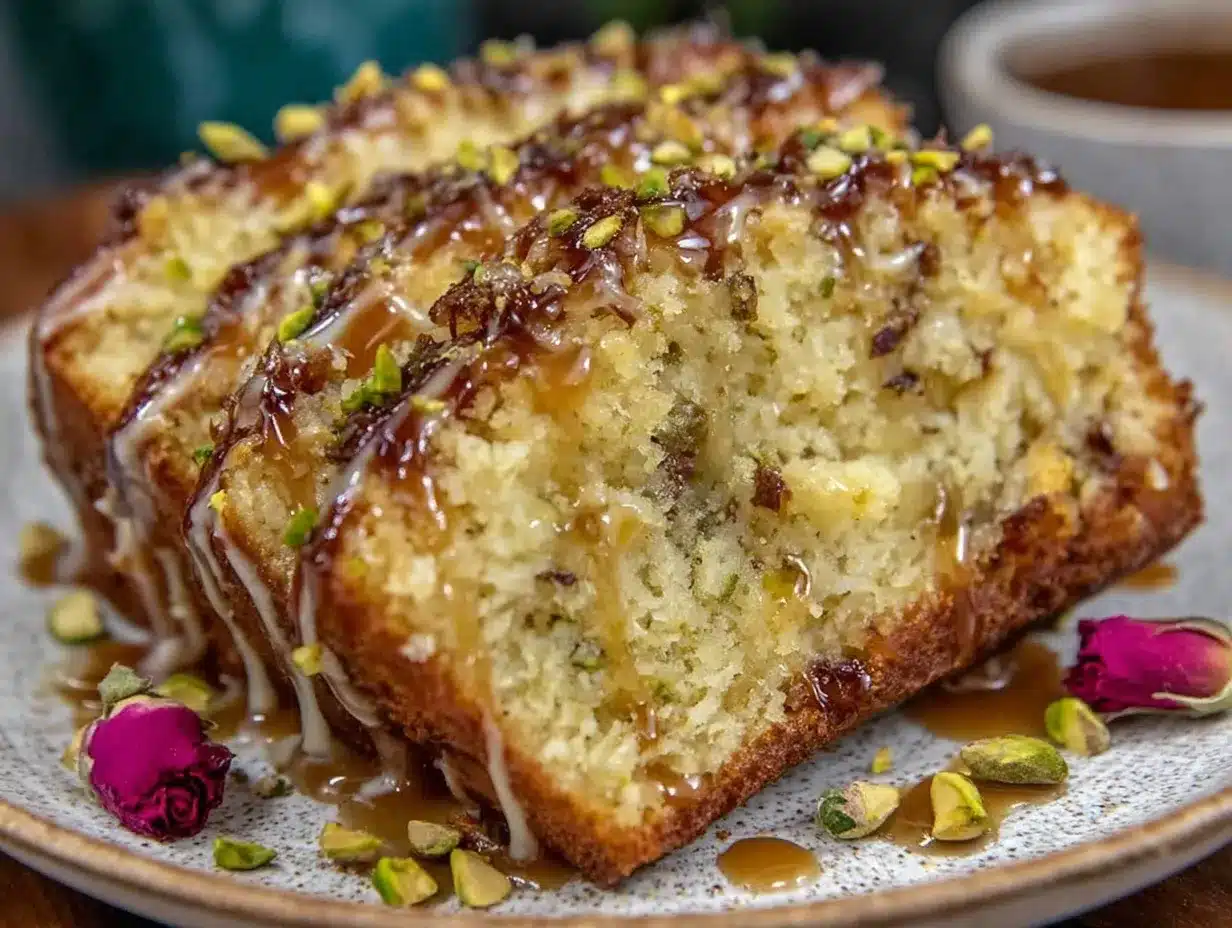 gluten-free rose pistachio cake preparation steps