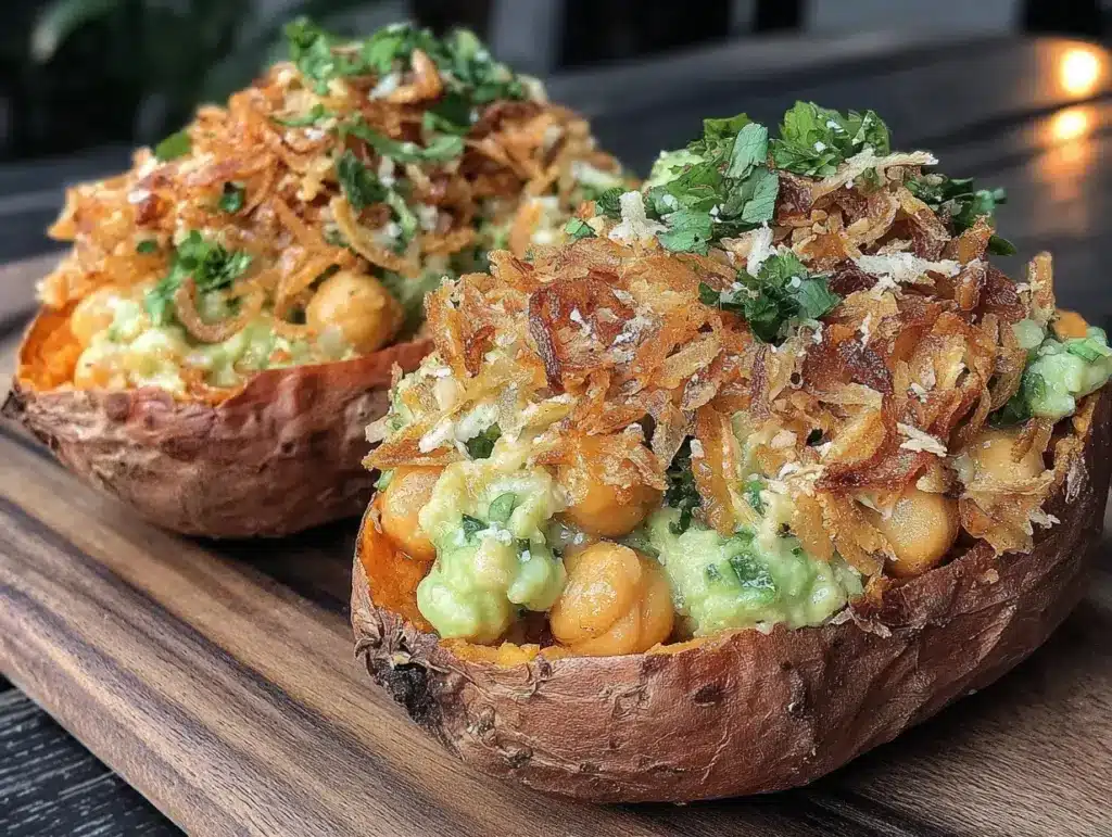 gluten-free stuffed sweet potatoes - featured image