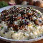 healthy high-protein mushroom risotto - featured image