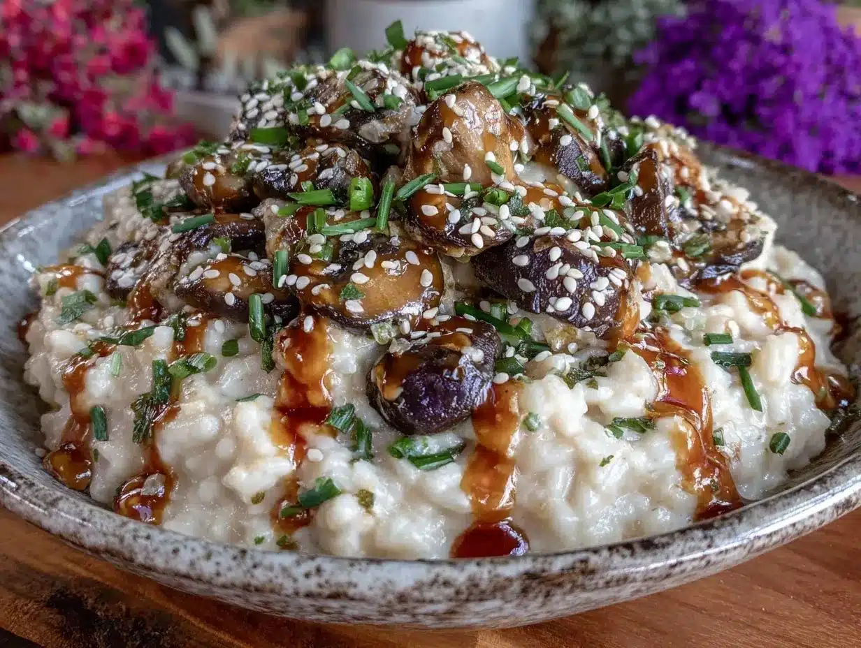 healthy high-protein mushroom risotto preparation steps