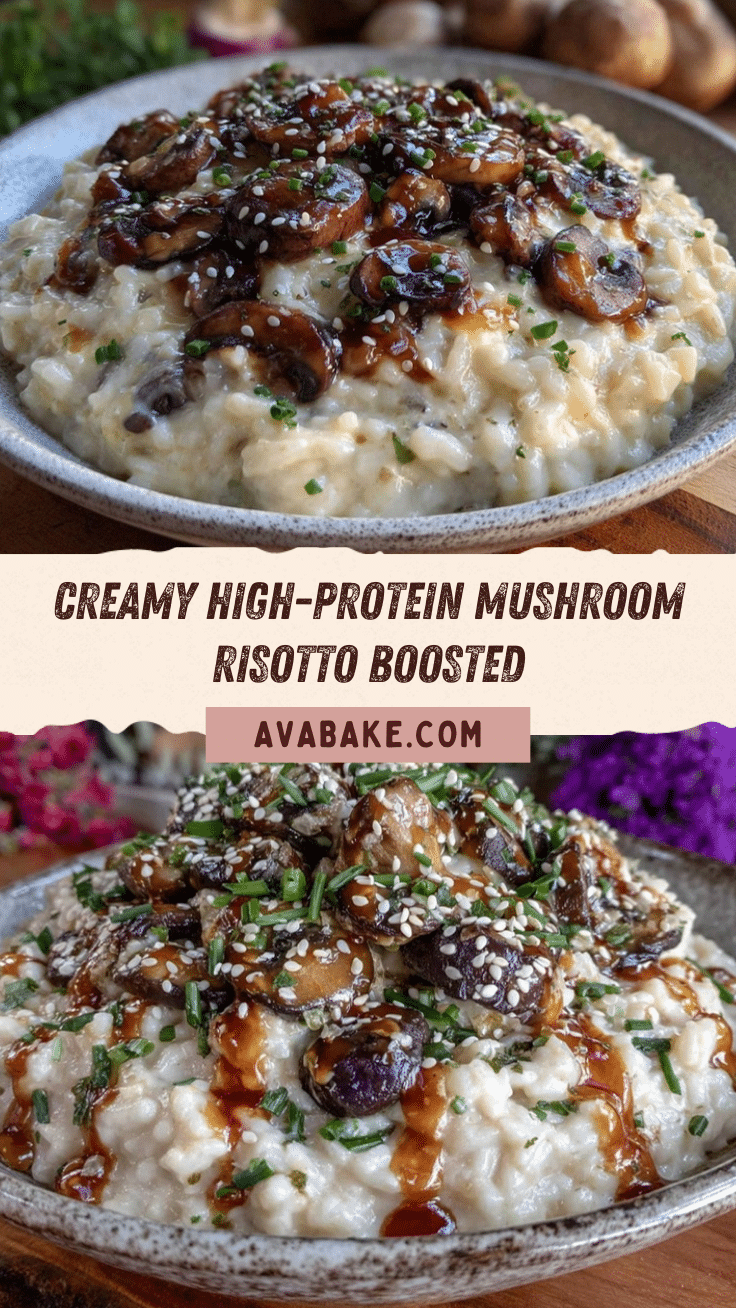healthy high-protein mushroom risotto recipe
