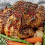 honey butter herb roasted chicken - featured image