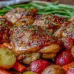 honey garlic butter chicken sheet pan dinner - featured image