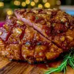 honey garlic butter glazed ham - featured image