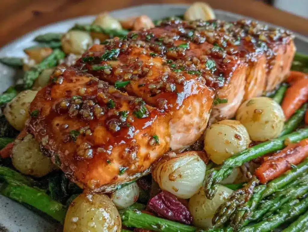 honey garlic butter salmon - featured image