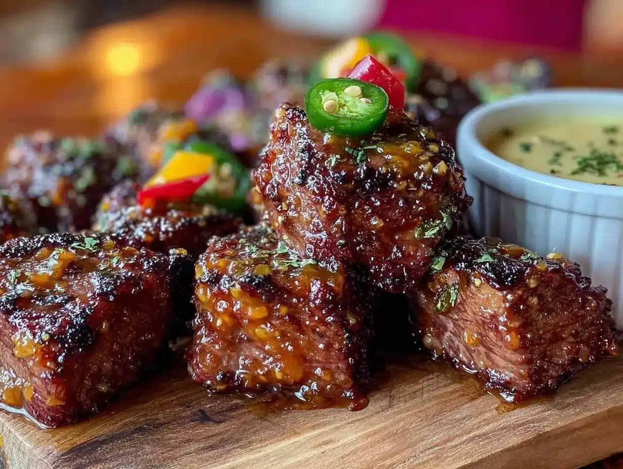 hot honey garlic butter steak bites preparation steps