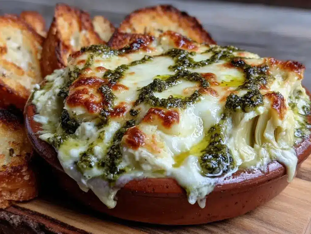 hot honey spinach artichoke dip - featured image