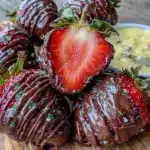 no-mixer chocolate covered strawberries - featured image