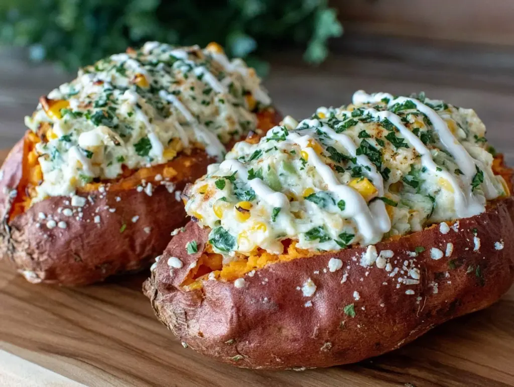 overnight stuffed sweet potatoes with jalapeño ranch - featured image