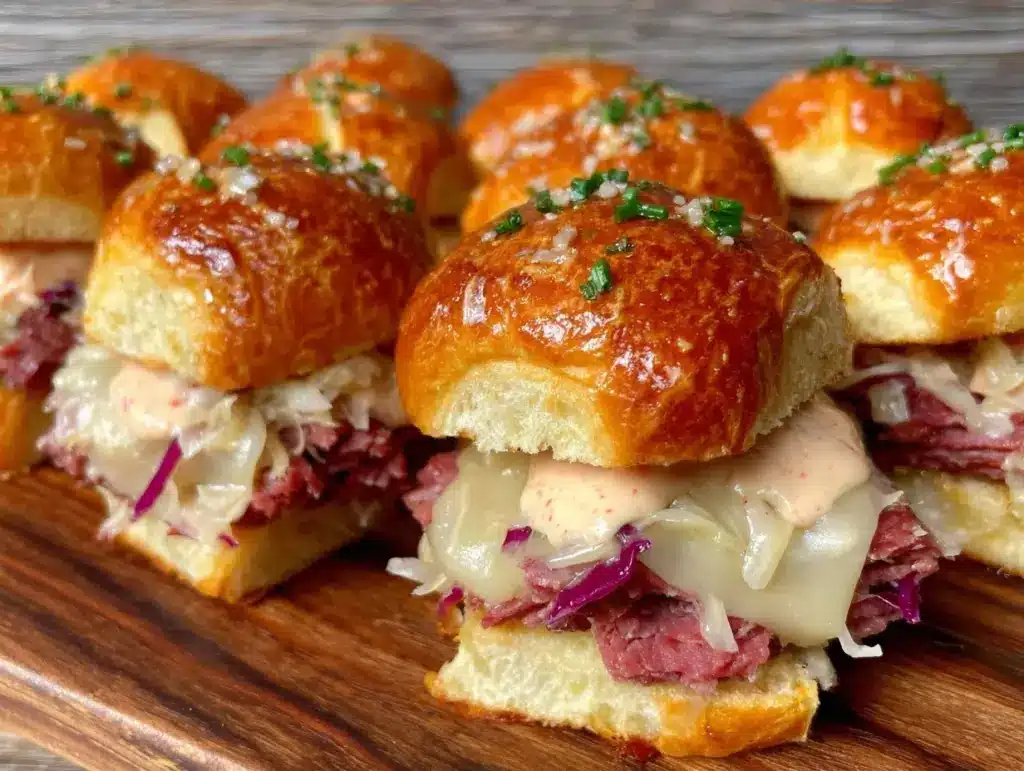 quick crispy reuben sliders - featured image