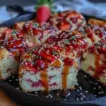 skillet strawberry cheesecake bars - featured image