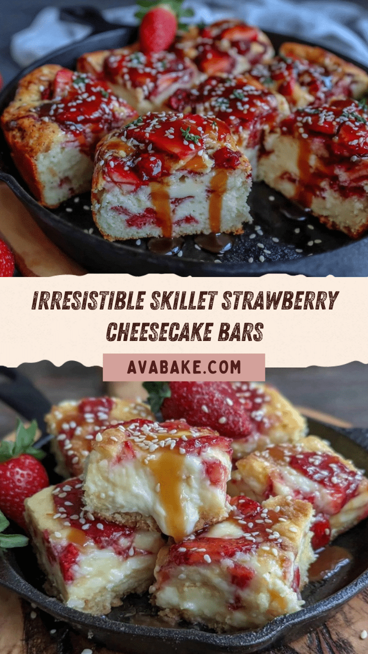 skillet strawberry cheesecake bars recipe