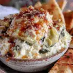slow cooker spinach artichoke dip - featured image
