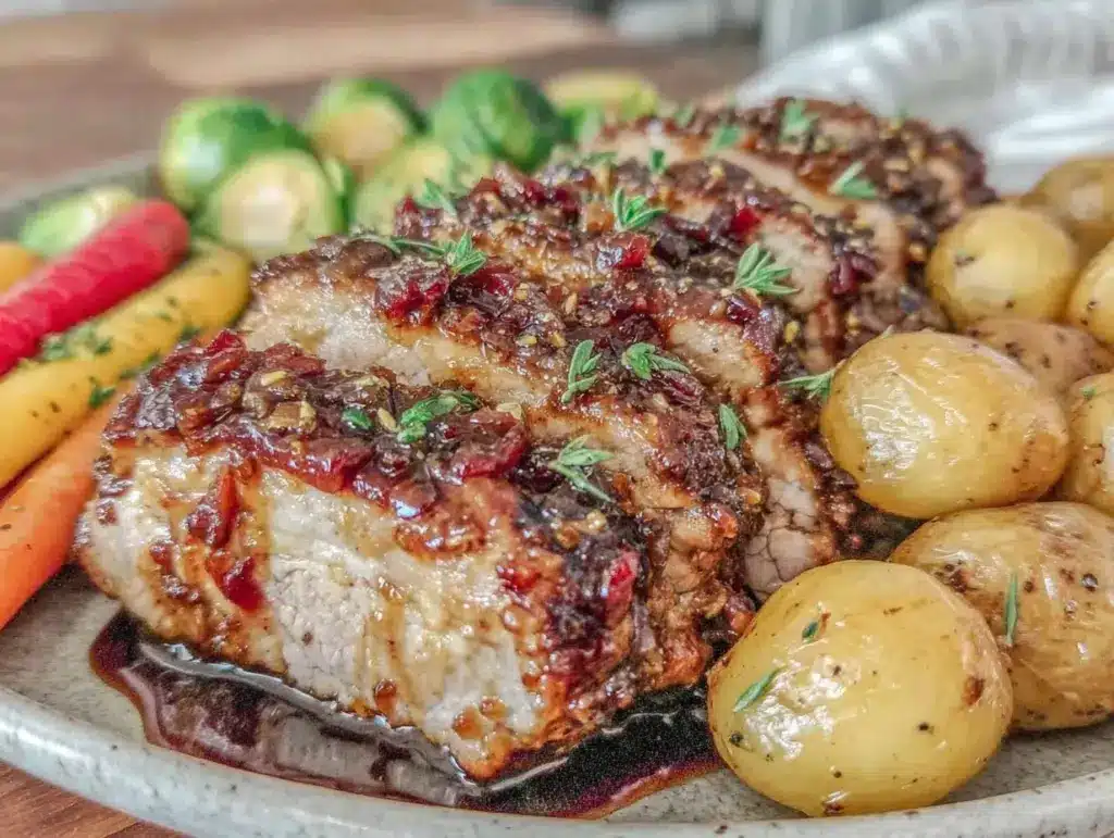 caramelized onion-crusted pork - featured image