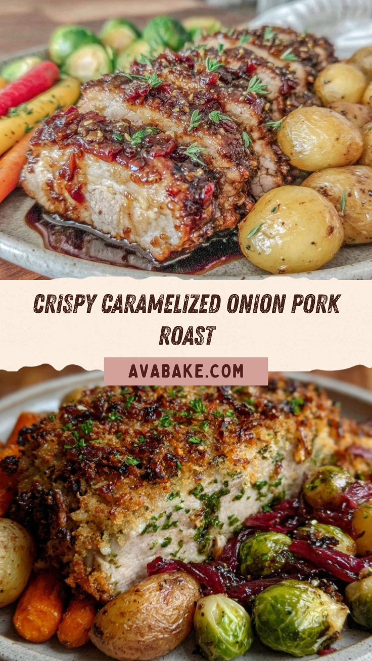 caramelized onion-crusted pork recipe