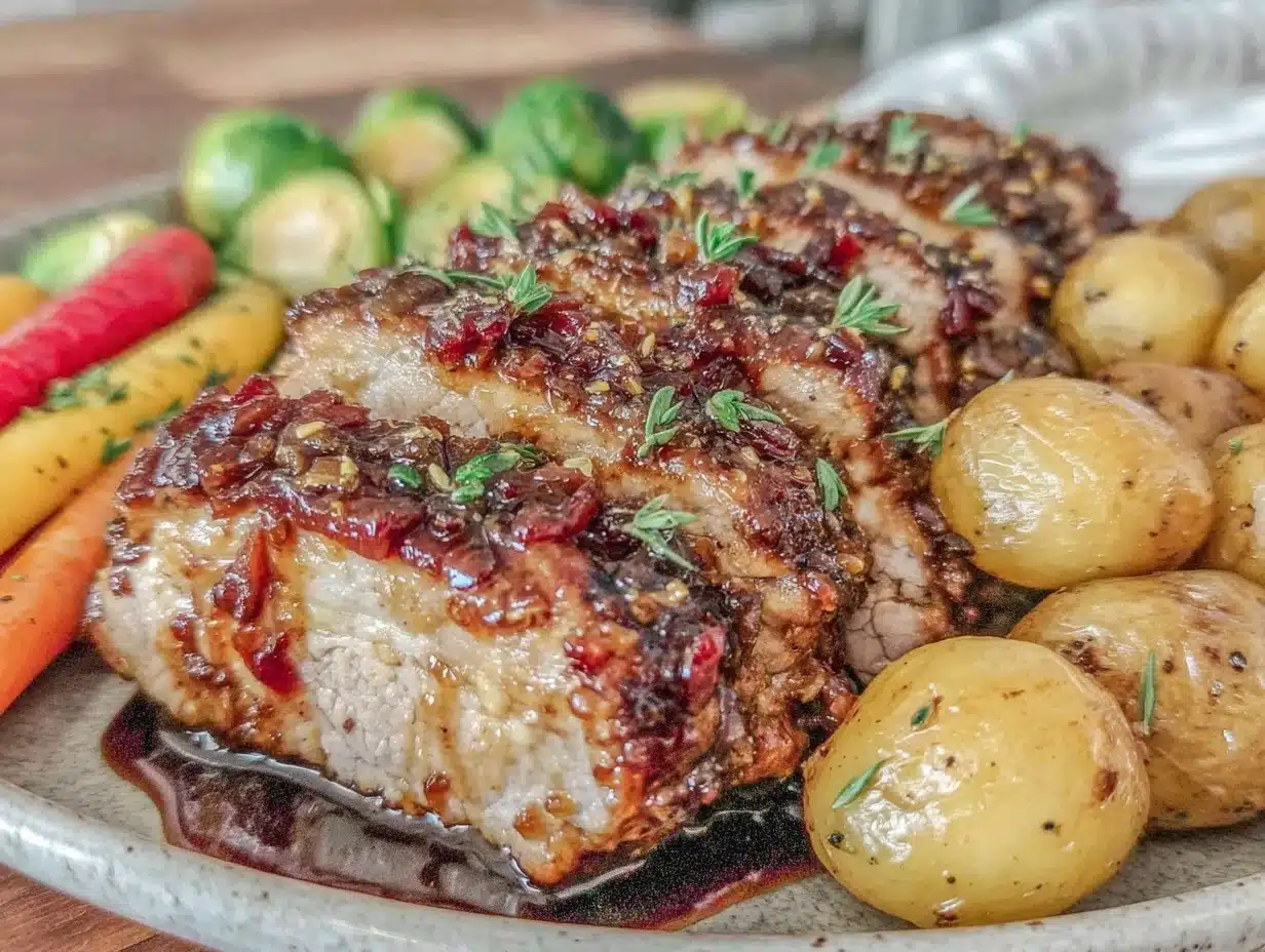 caramelized onion-crusted pork - featured image