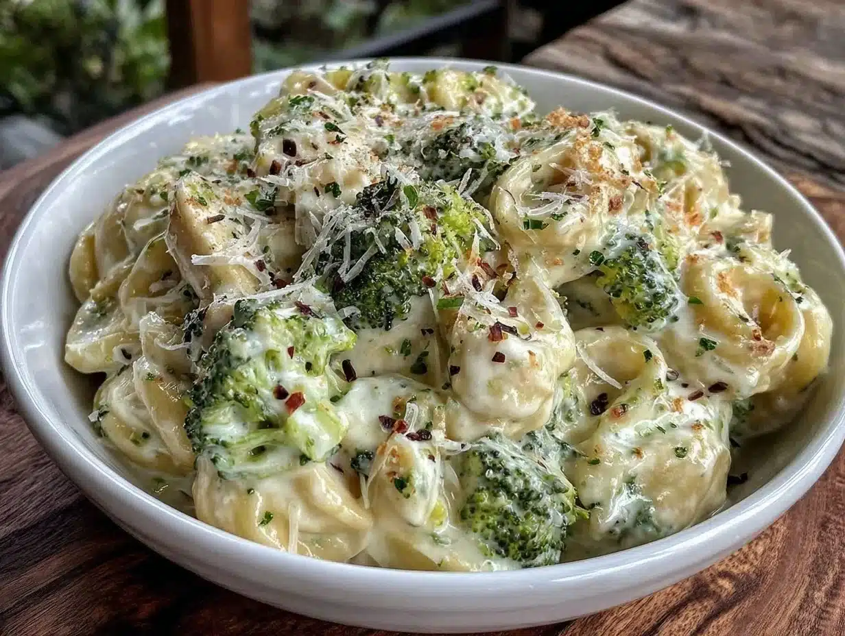 creamy slow cooker chicken alfredo - featured image