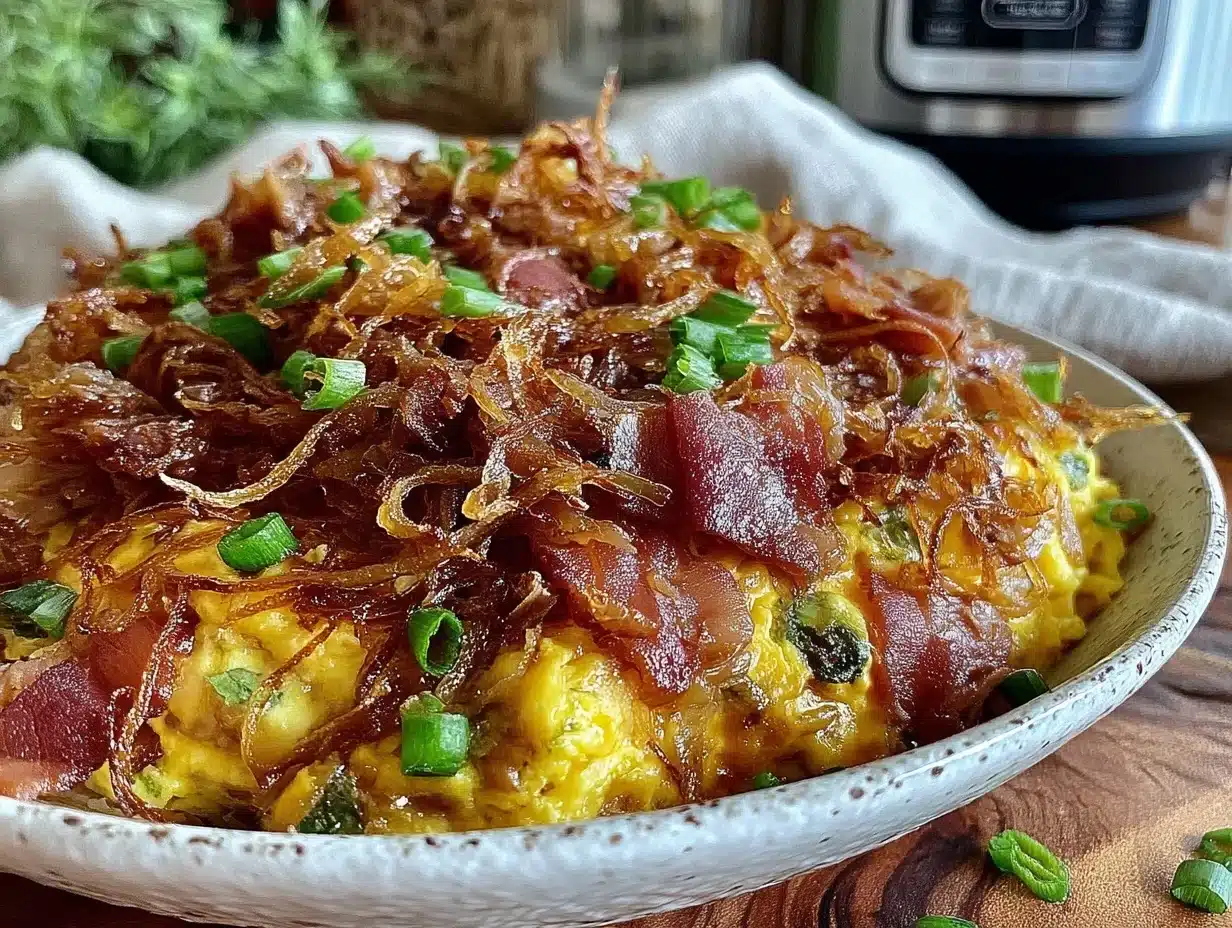 creamy slow cooker green eggs and ham - featured image