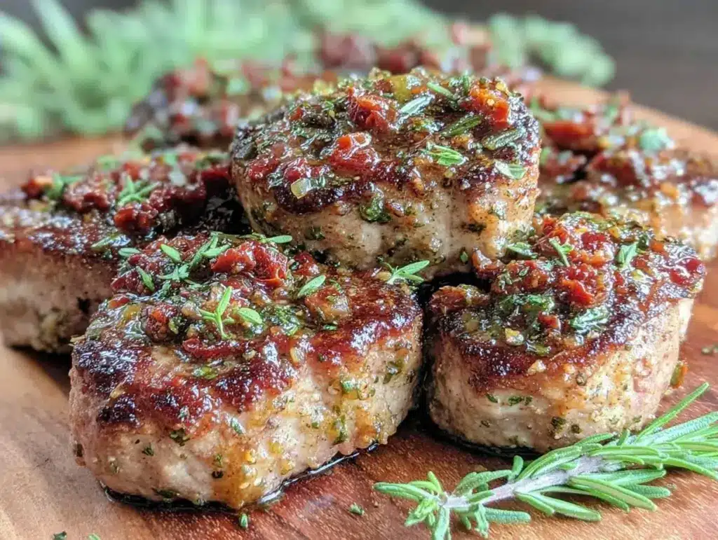 creamy sun-dried tomato pork medallions - featured image