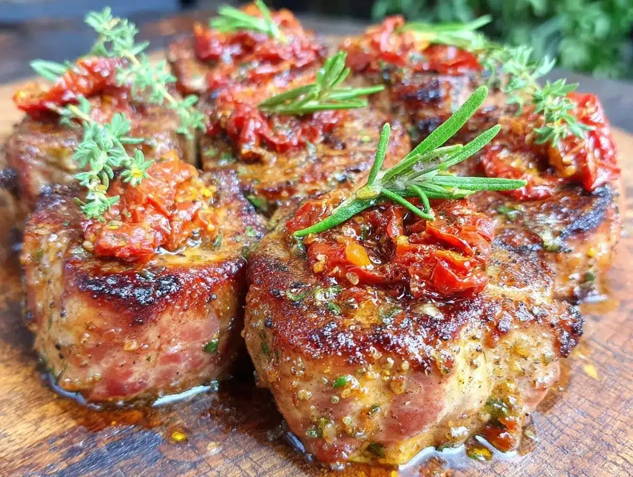 creamy sun-dried tomato pork medallions preparation steps