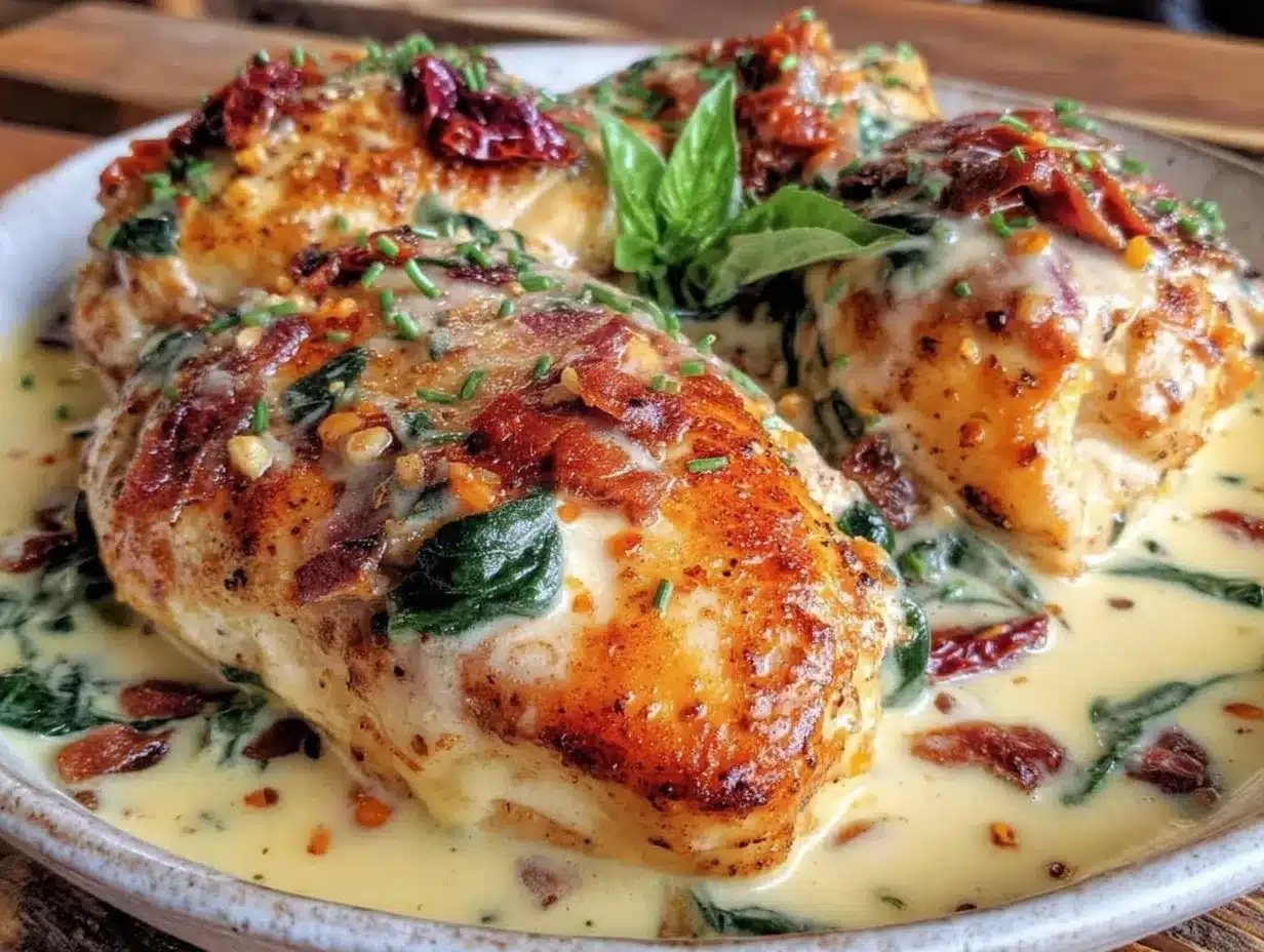 Creamy Tuscan Chicken preparation steps