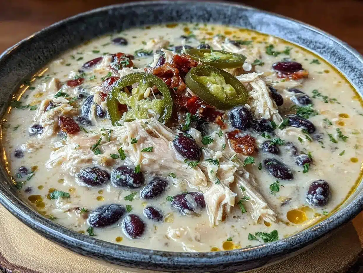 creamy white chicken chili - featured image
