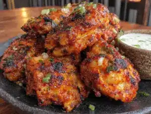 crispy air fryer buffalo chicken wings - featured image