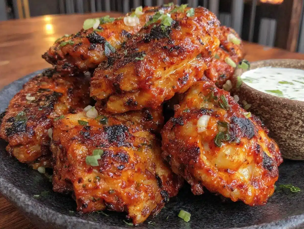 crispy air fryer buffalo chicken wings - featured image