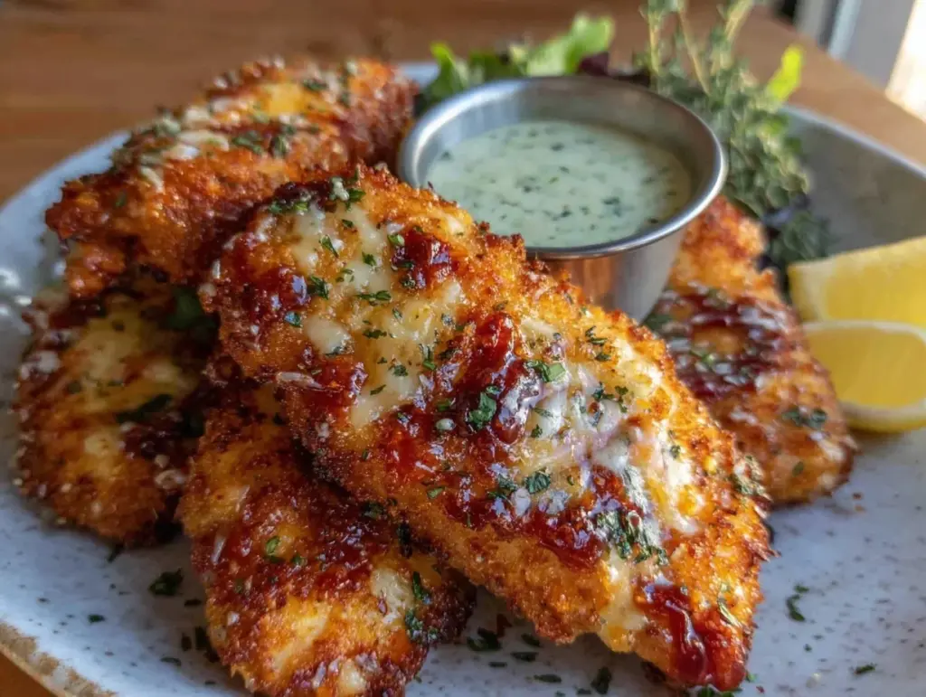 crispy baked parmesan chicken tenders - featured image