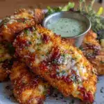 crispy baked parmesan chicken tenders - featured image